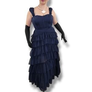 Pear Culture Formal dress Princess Gown CORSET Glitter 16/17 ethereal fairy Blue